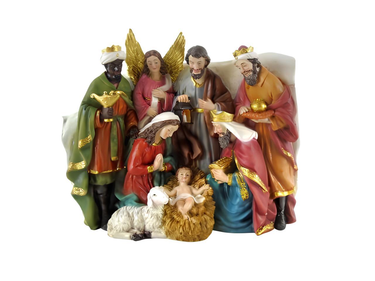 Presépio com Reis Magos e Anjo – 21 cm