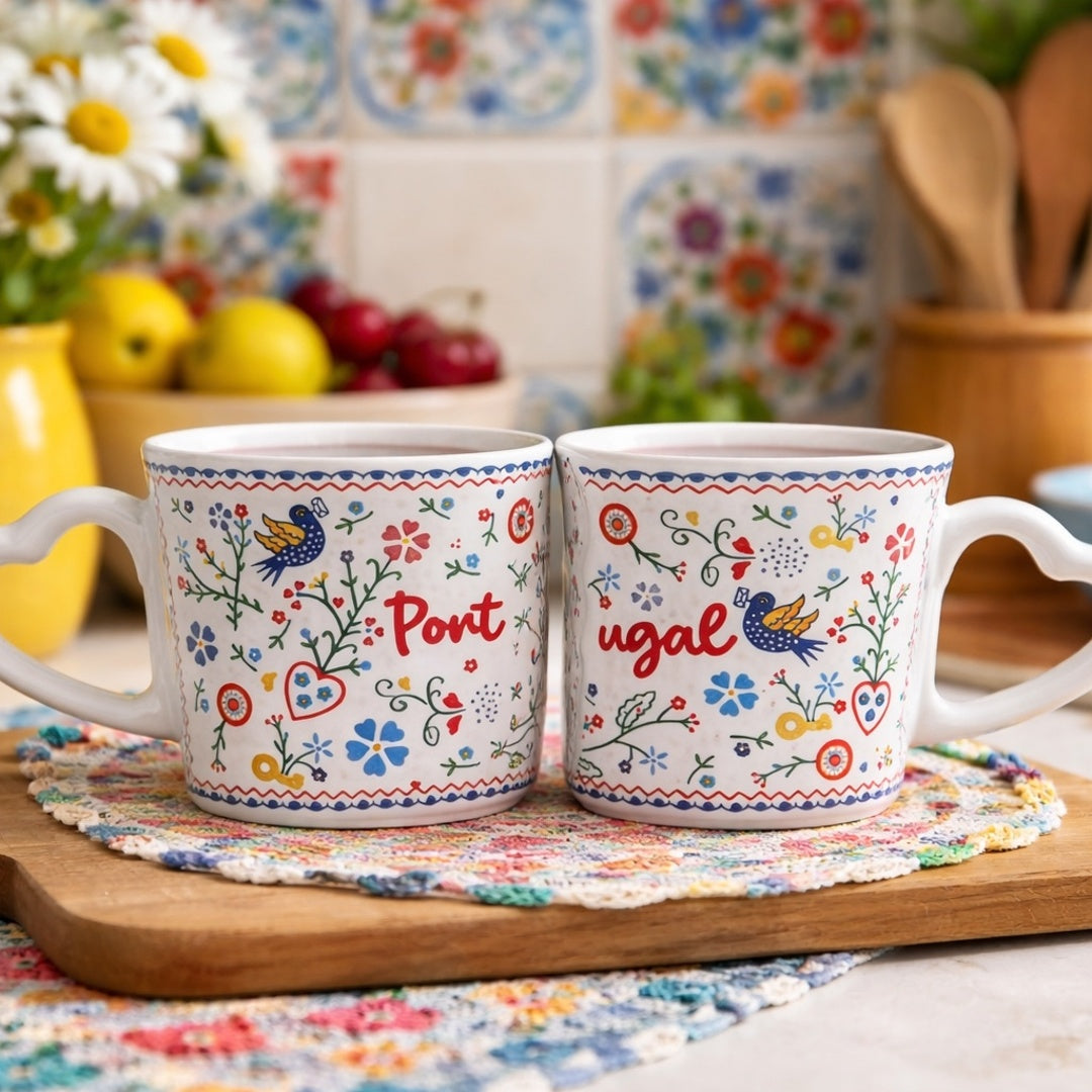 Caneca Dupla de Cerâmica - 26x9cm