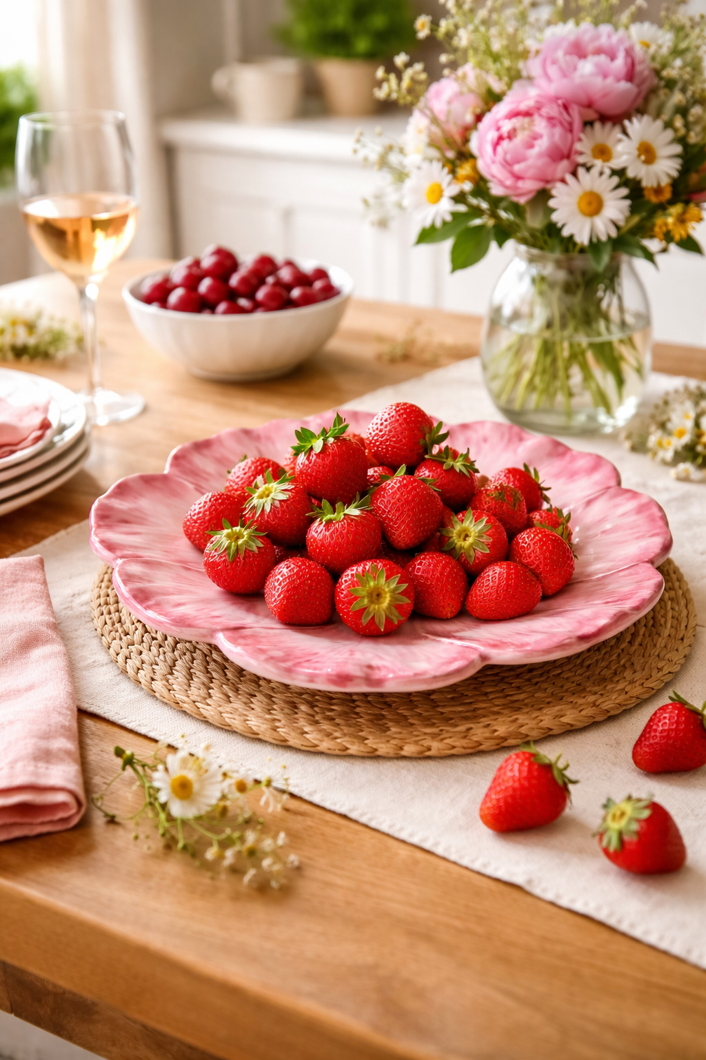 Prato de Cerâmica em Forma de Flor
