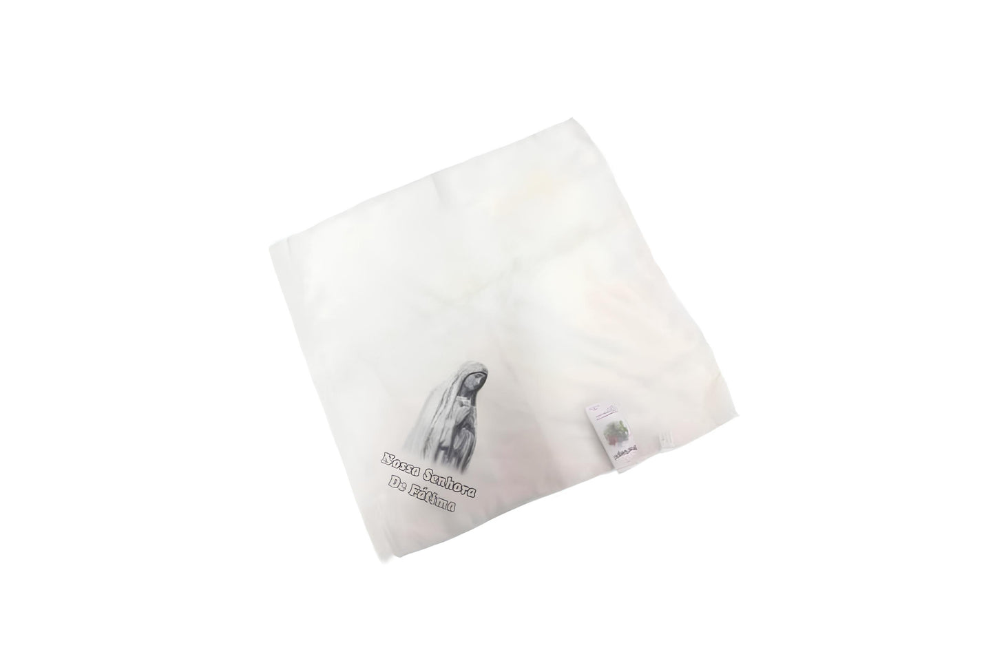 Lenço Branco com Nossa Senhora de Fátima