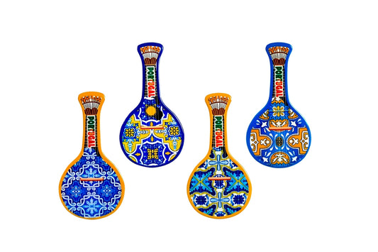 Souvenir Ímanes em Forma de Guitarra Portuguesa – Azulejaria Tradicional